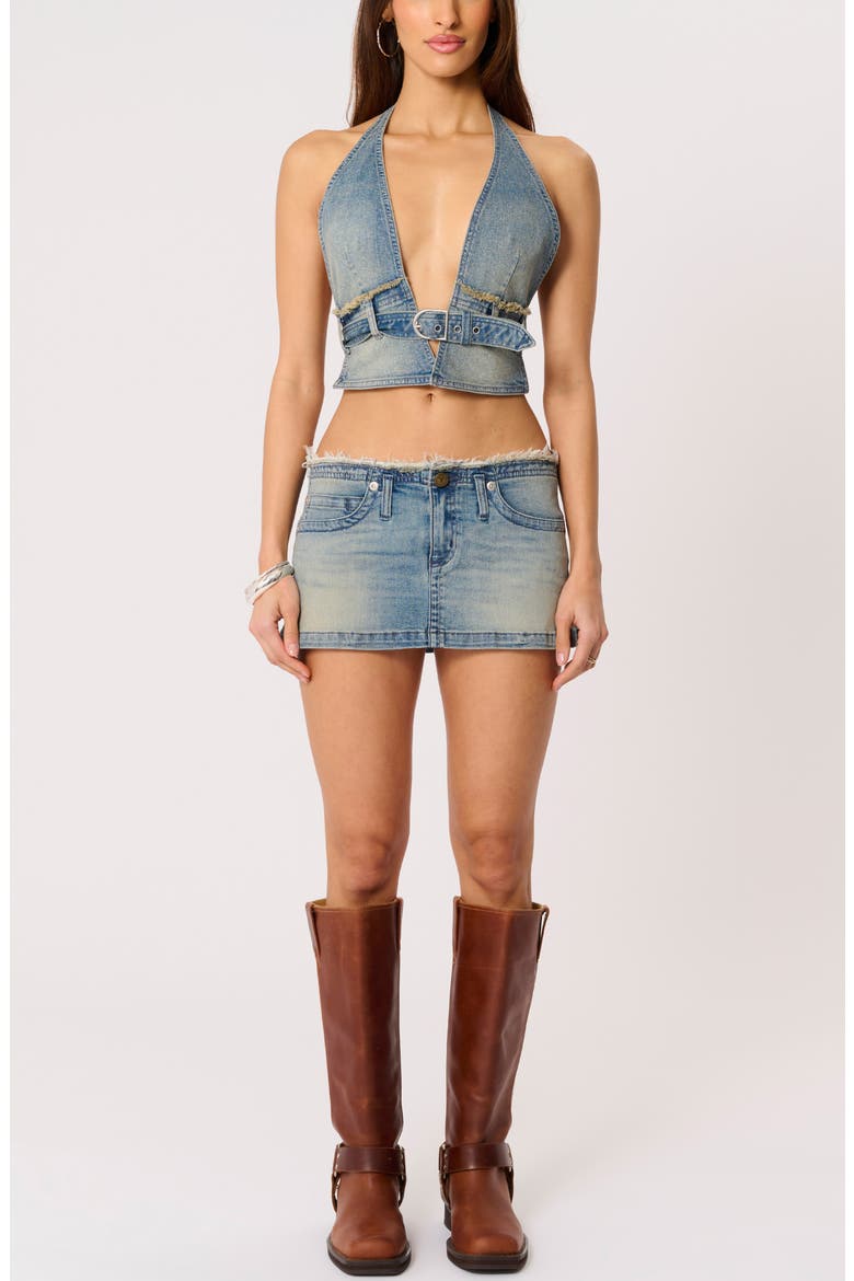 A Low Mini Denim Skirt, Alternate, color, MIKEY
