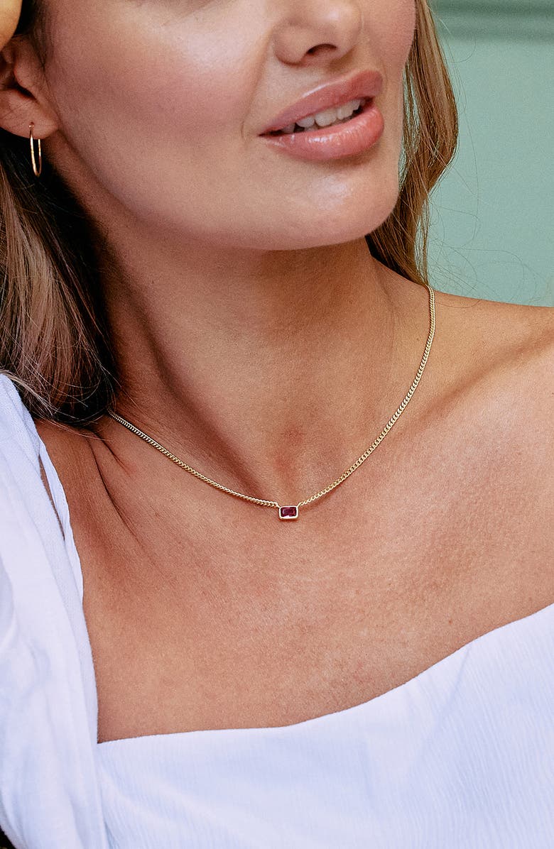 Brook and York Jane Birthstone Pendant Necklace, Alternate, color, Gold - April