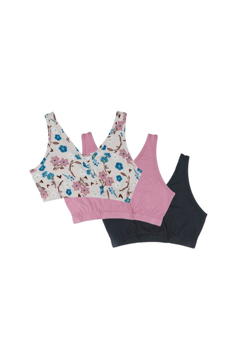 Paisley During & After 3-Piece Maternity/Nursing Sleep Bras, Main, color, Magnolia