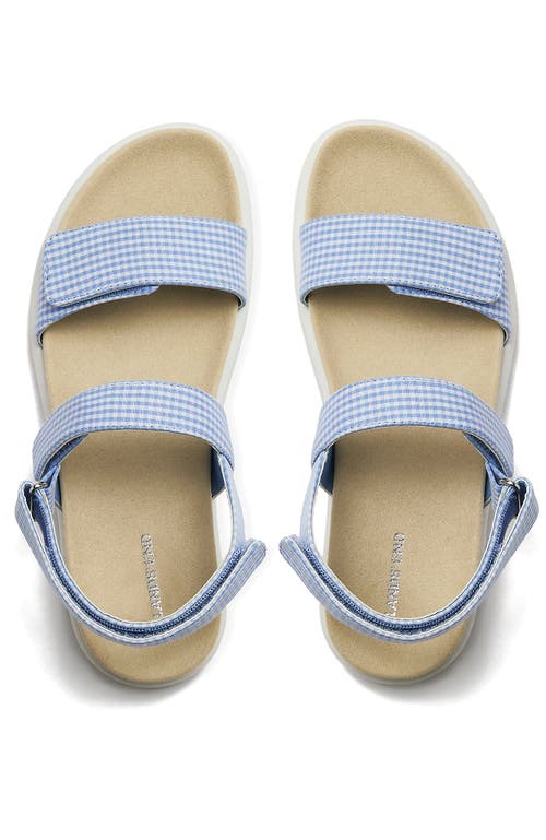 Lands' End Comfort Adjustable Gingham Sandals In Light Blue Gingham