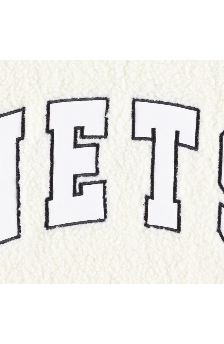 TOMMY JEANS Women's Tommy Jeans Oatmeal/Black Brooklyn Nets Mindy Sherpa Pullover Sweatshirt, Alternate, color, Oatmeal