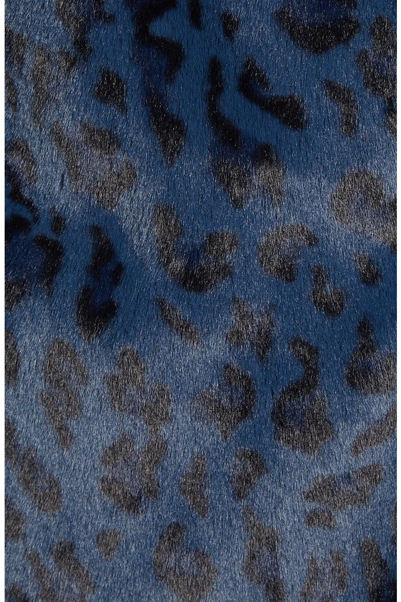 Faux Leopard Fur Jacket, Alternate, color, DK-BLUE