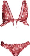Hauty Printed Chiffon Bralette Set
