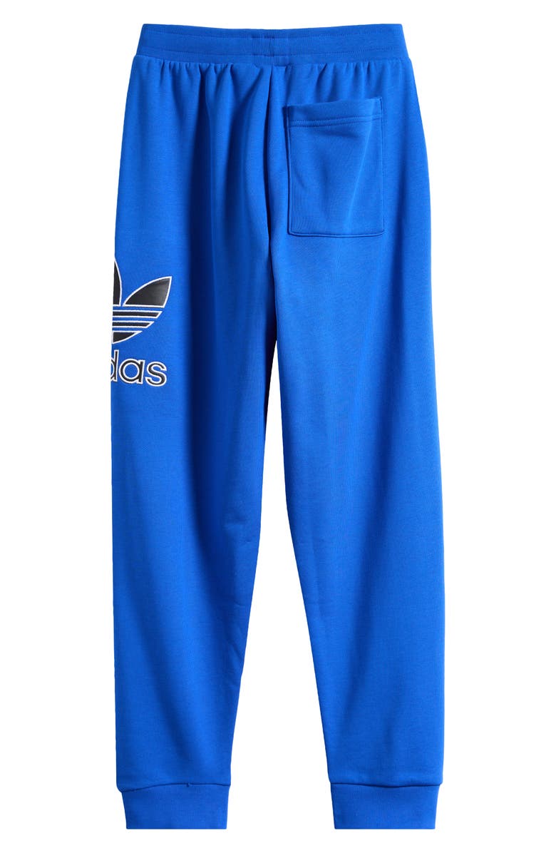 adidas Originals Kids' Trefoil Embroidered Cotton Joggers, Alternate, color, Blue