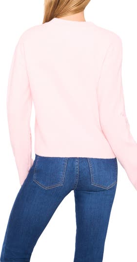 Lace Bow Inset Sweater