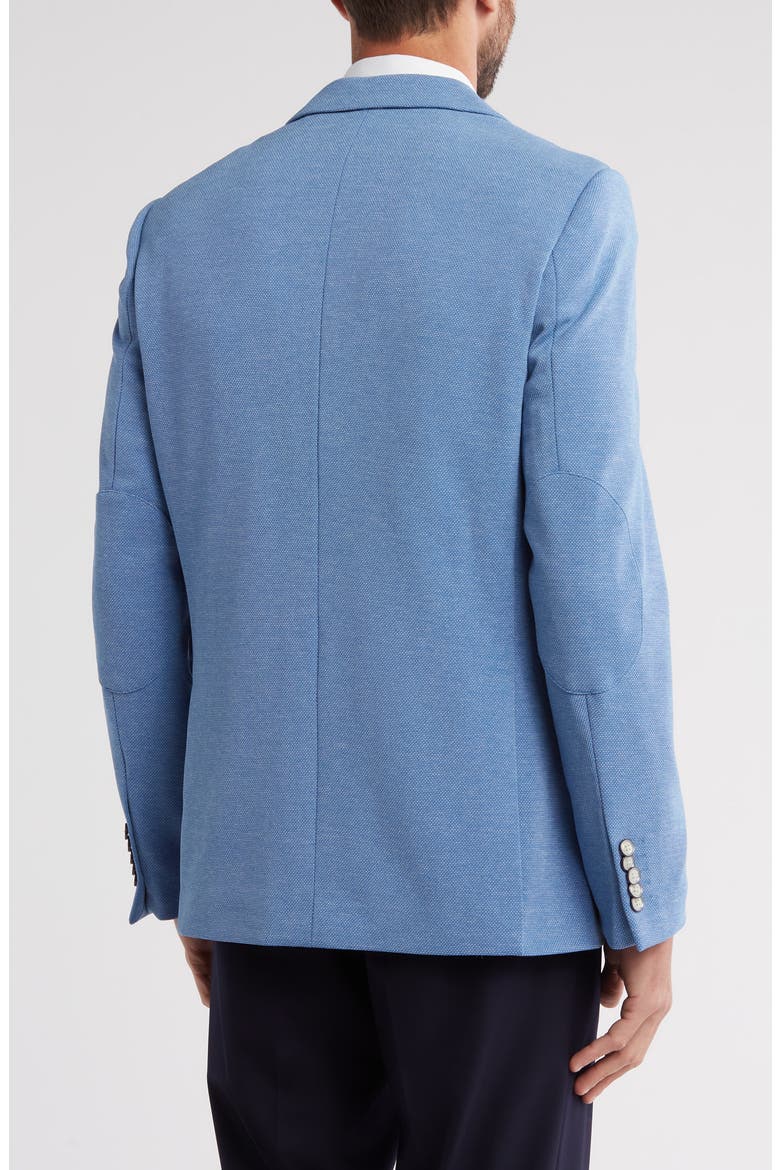 Textured Notch Lapel Double Button Blazer, Alternate, color, LT BLUE