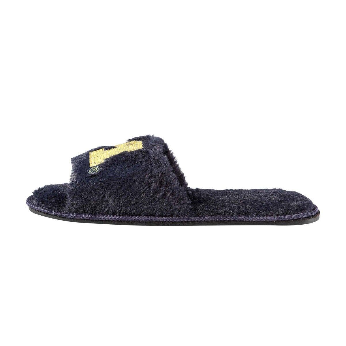 FOCO Women's FOCO Navy Michigan Wolverines Rhinestone Fuzzy Slippers, Alternate, color, 