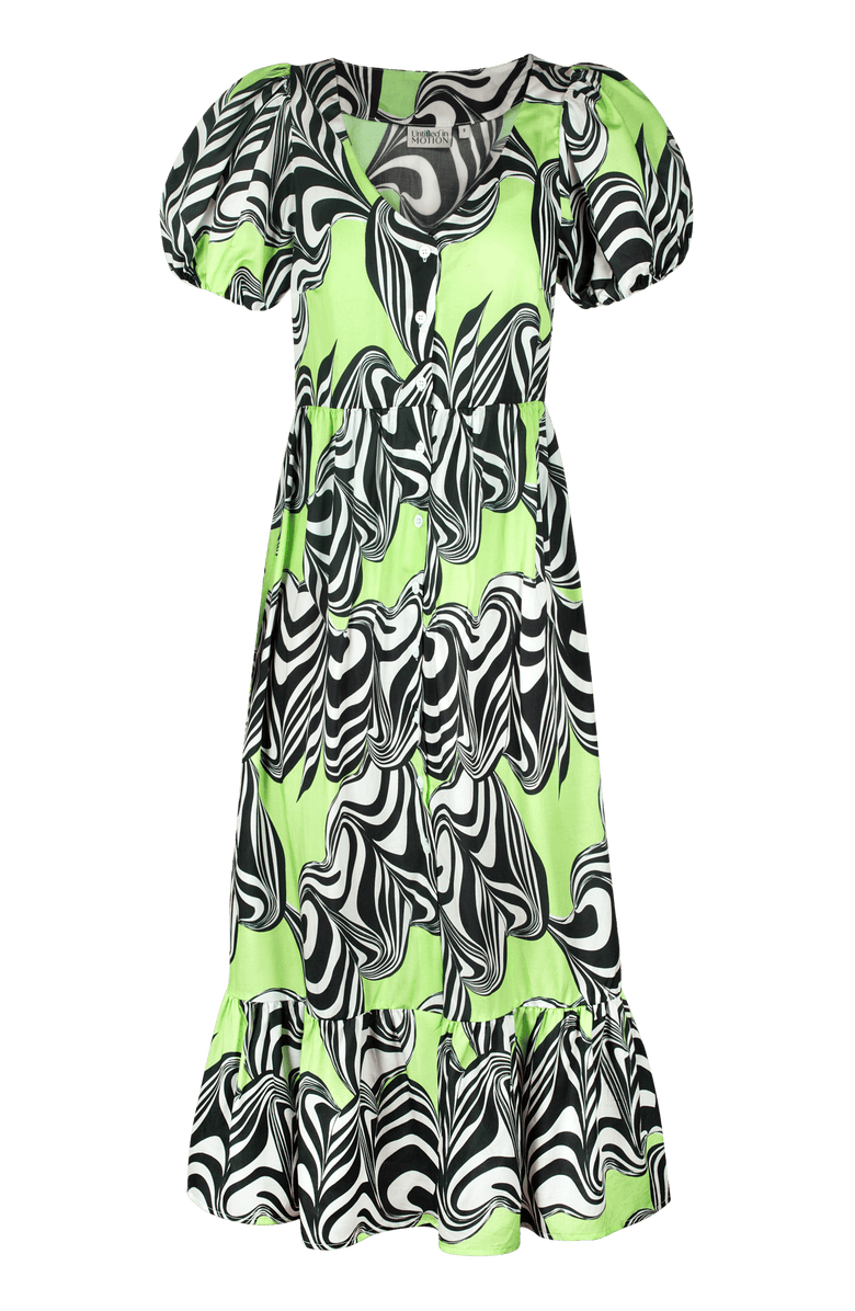 Untitled in Motion Caleo Printed Puffed-Sleeve Midi Dress, Main, color, Diemta
