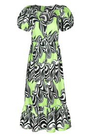 Untitled in Motion Caleo Printed Puffed-Sleeve Midi Dress