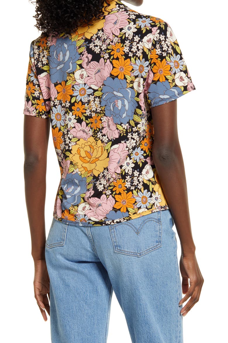Naomi Button-Up Shirt, Alternate, color, BLACK VINTAGE FLORAL