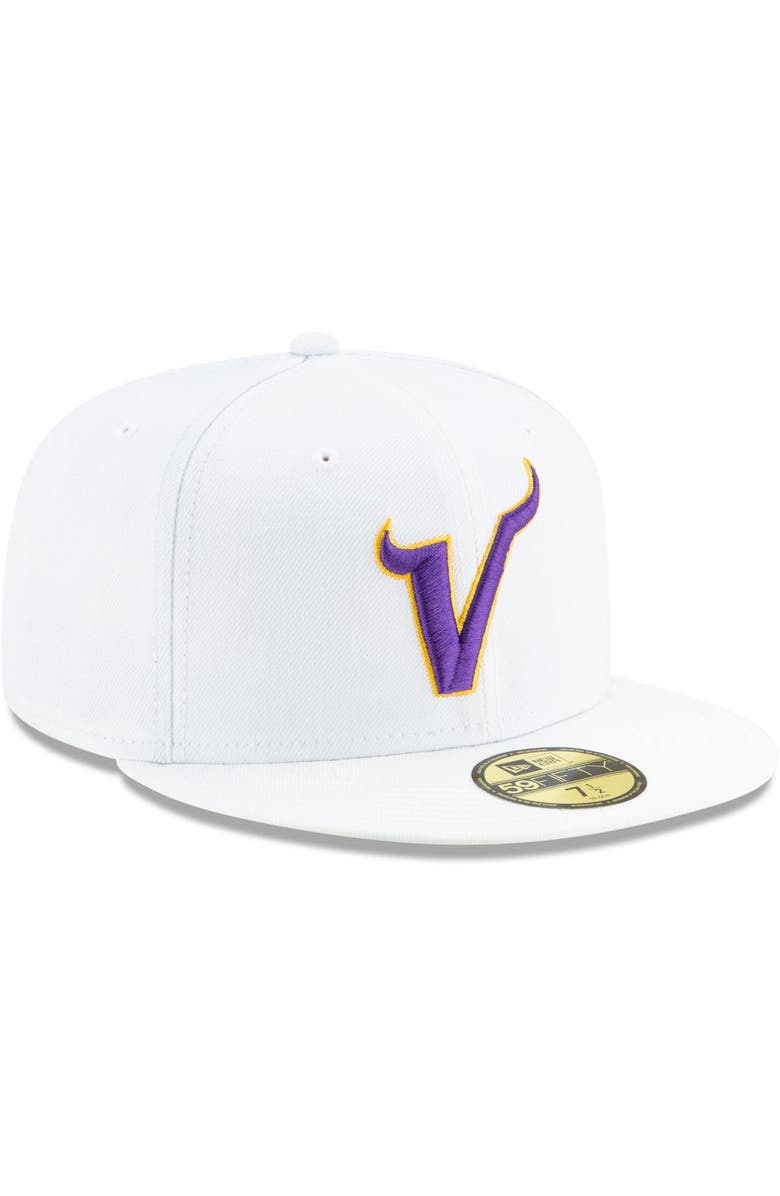 New Era Men's New Era White Minnesota Vikings Omaha Alternate 59FIFTY Fitted Hat, Alternate, color,