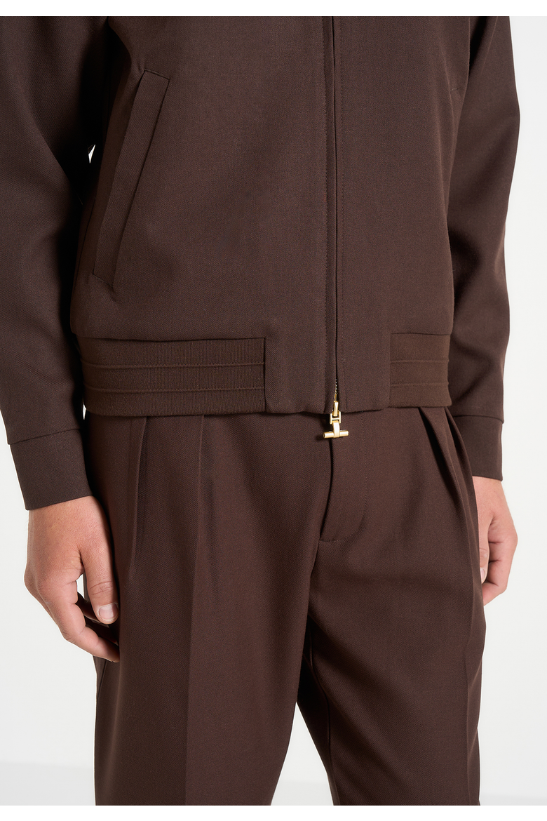 Sami - Tailored Wool Blend Bomber, Alternate, color, Brown