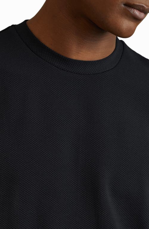 Reiss Navy Slim Fit Honeycomb T-shirt In Black