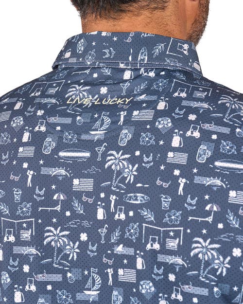 Black Clover Vacation Nation Polo In Blue