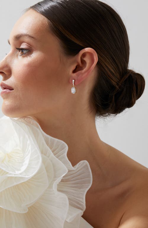 NADRI NADRI DELPHINE OVAL CUBIC ZIRONIA DROP EARRINGS 