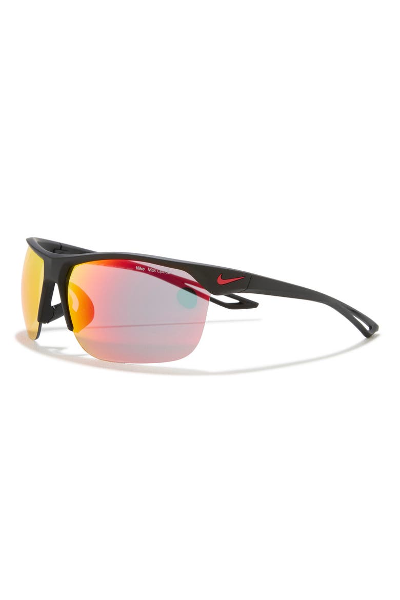 Trainer R 67mm Oversize Sunglasses, Alternate, color, MATTE BLACK W/ GREY ML RED