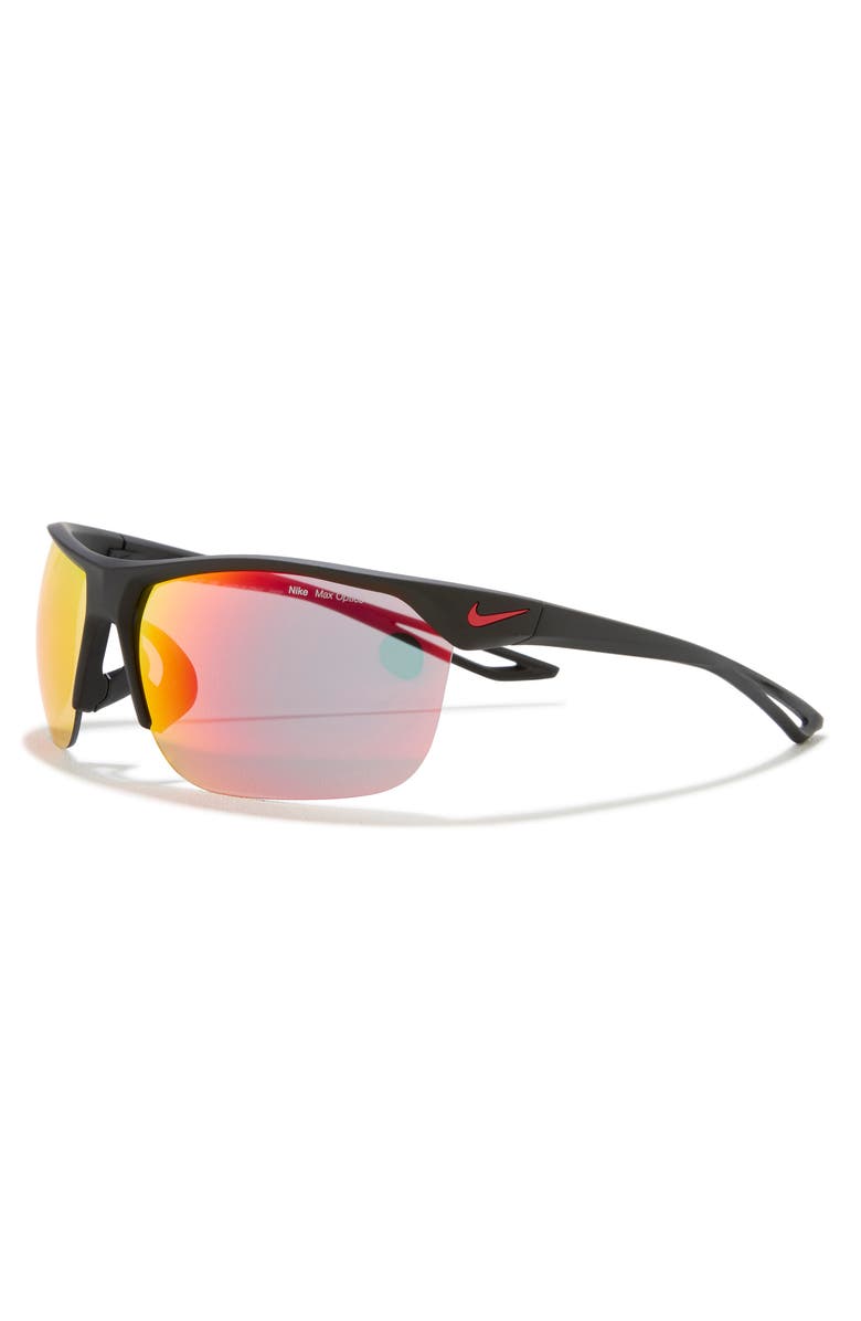 Nike Trainer R 67mm Oversize Sunglasses, Alternate, color, Matte Black W/ Grey Ml Red