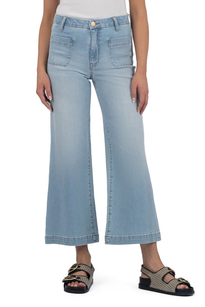 Meg Patch Pocket High Waist Wide Leg Jeans, Main, color, FORTITUDE
