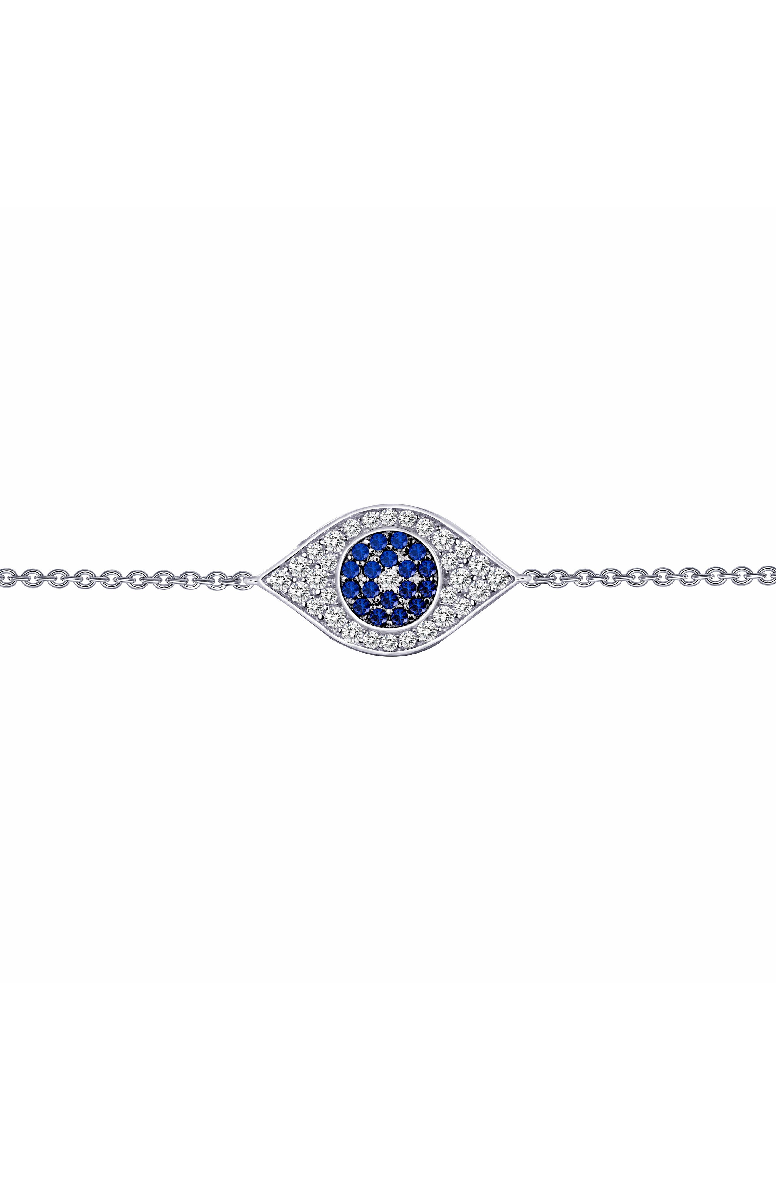 Lab Grown Sapphire & Simulated Diamond Evil Eye Bracelet