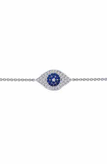 Lab Grown Sapphire & Simulated Diamond Evil Eye Bracelet