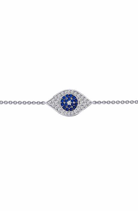 Lab Grown Sapphire & Simulated Diamond Evil Eye Bracelet