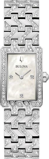 Swarovski Crystal Three Hand Quartz Bracelet, 19.3mm x 7.6mm