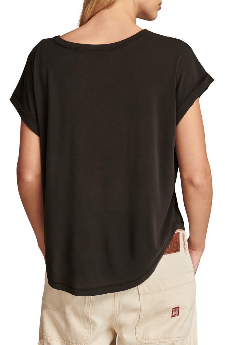 Lucky Brand Sandwash V-Neck Top, Alternate, color, 