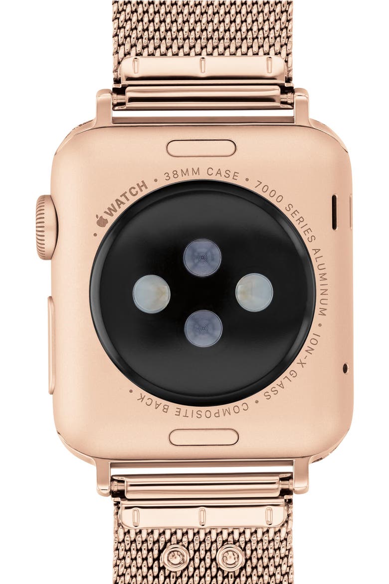Mesh Bracelet Band for Apple Watch®, Alternate, color, ROSE GOLD