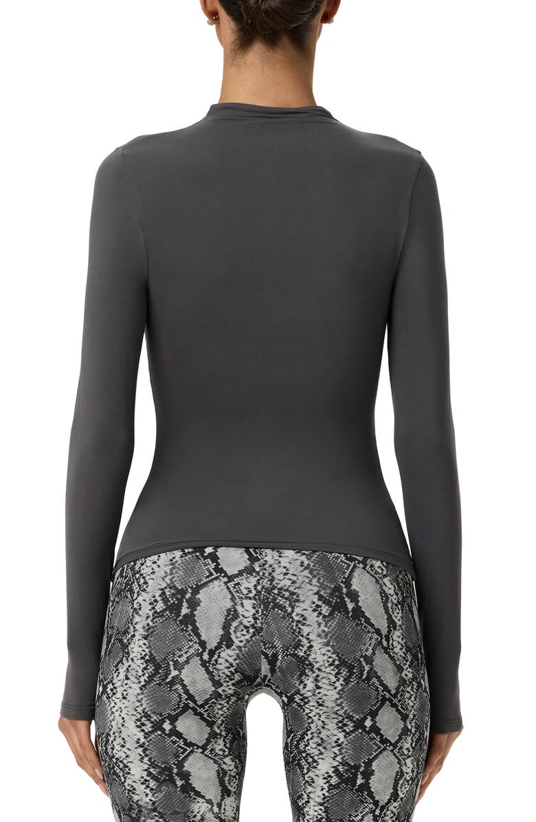 Naked Wardrobe Mock Neck Top, Alternate, color, Charcoal