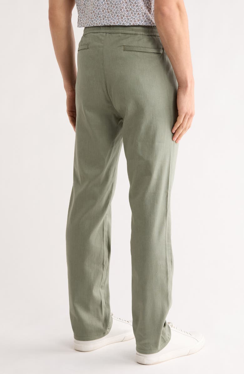 Bugatchi Stretch Cotton & Linen Pants, Alternate, color, Khaki