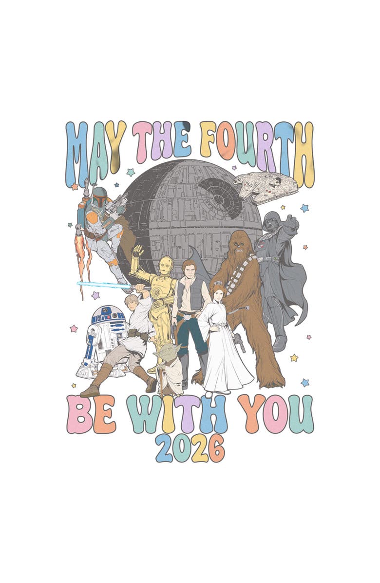 Star Wars Men's Star Wars May The Fourth Be 2026  Graphic T-Shirt, Alternate, color, White
