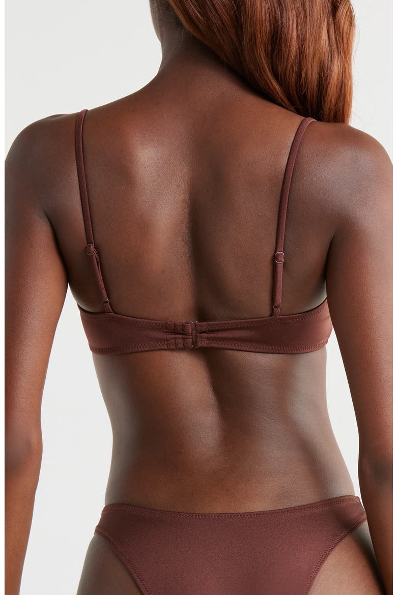 Dana Shine Bikini Top, Alternate, color, BITTER CHOCOLATE