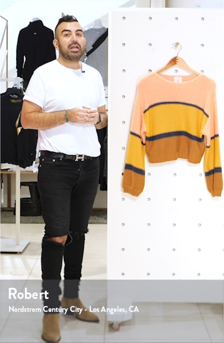 Seeing Stripes Boat Neck Cotton Sweater, sales video thumbnail