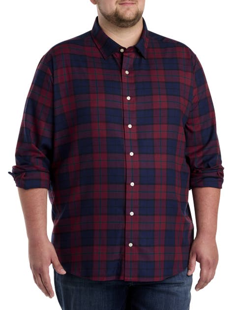 Big & Tall Plaid Flannel Sport Shirt