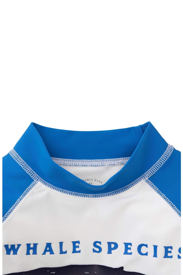 Boys' Long Sleeve Rash Guard, Kids, Alternate, color, White Blue Whale