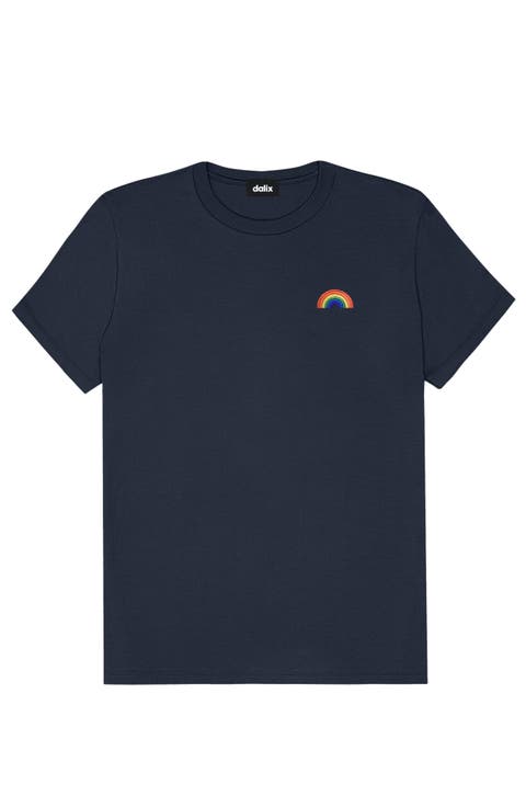 Womens Rainbow Jersey Relaxed Tee