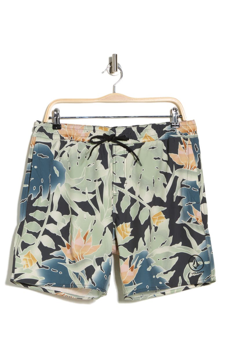 Volcom Watersides Swim Trunks, Alternate, color, Black