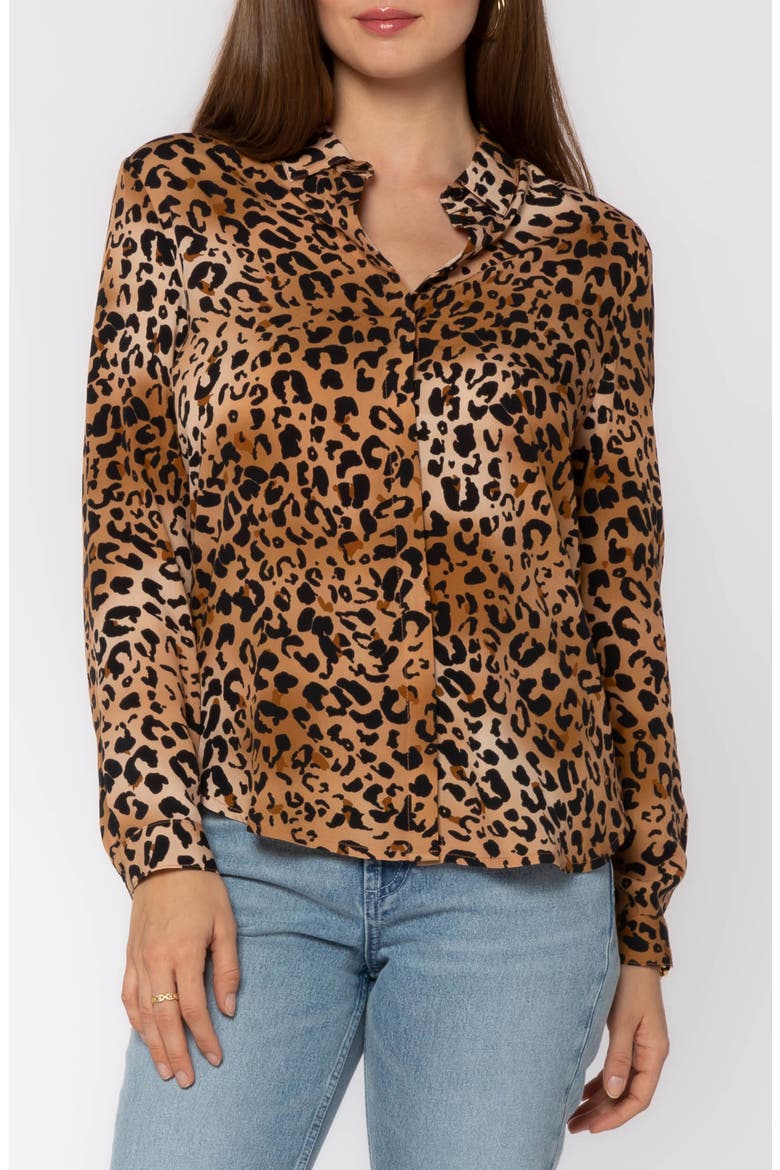 Natalie Long Sleeve Button-Up Shirt, Main, color, CHEETAH