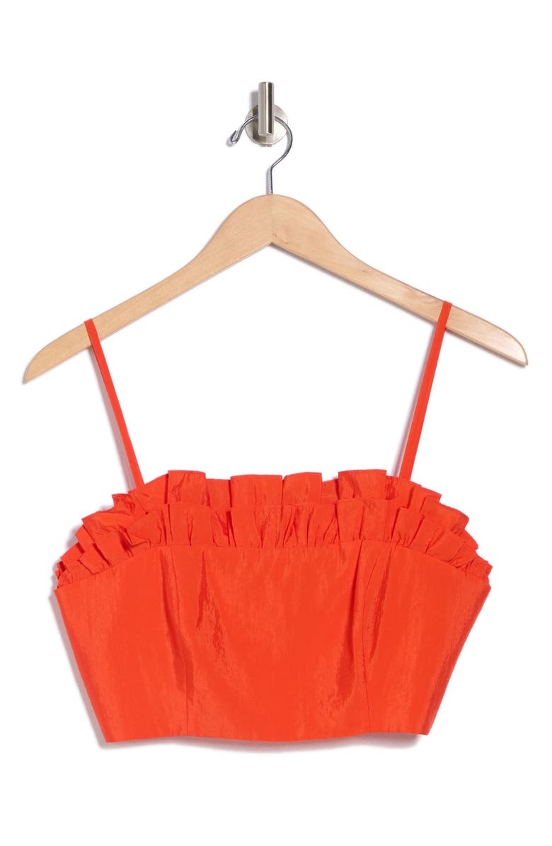 Cinq à Sept Pyper Ruffle Crop Top, Alternate, color, 