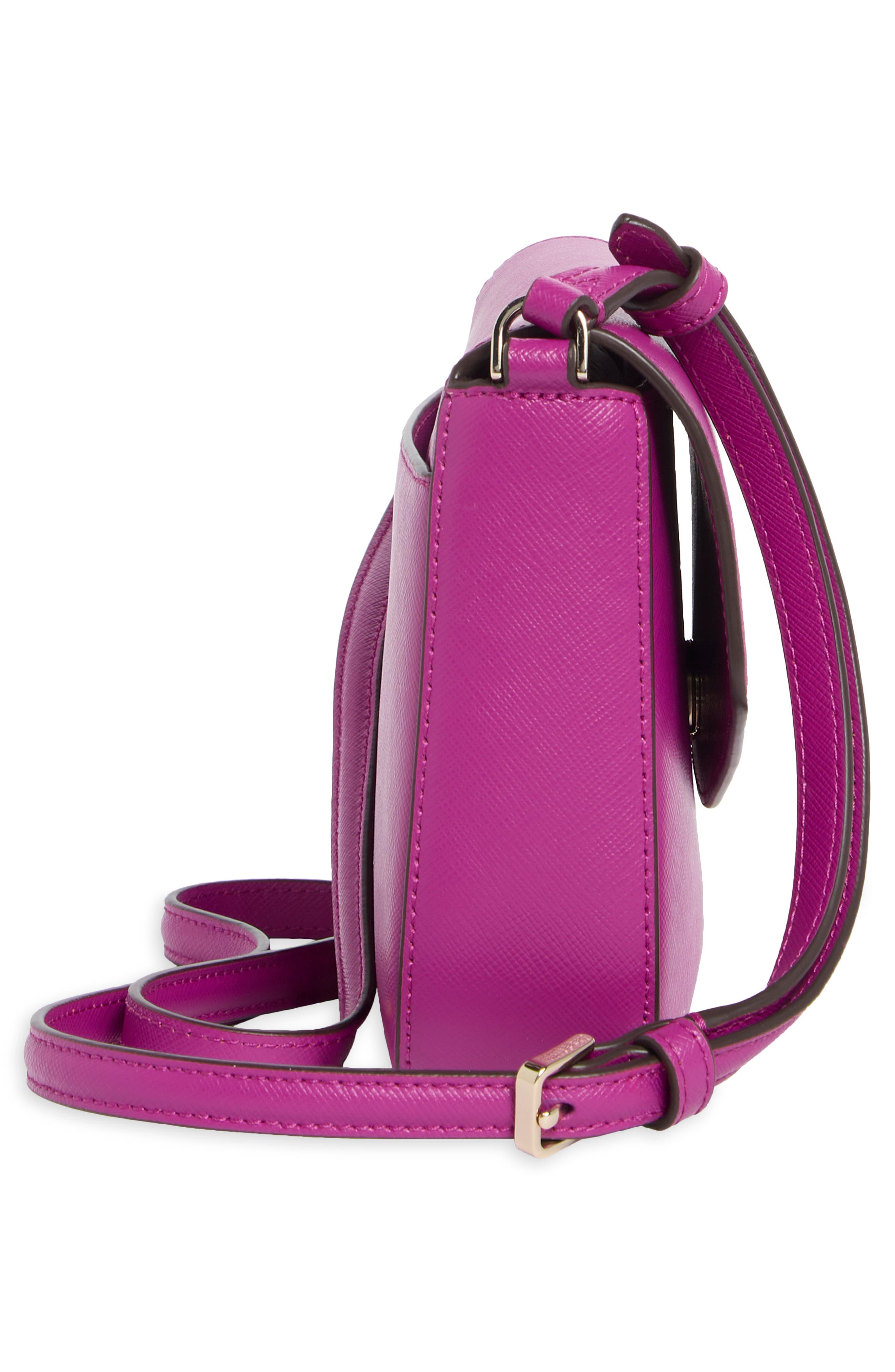 envelope flap leather crossbody bag, Alternate, color, BAJA ROSE