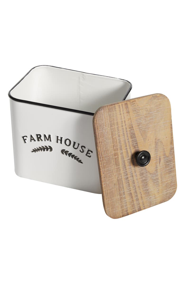 UMA Farmhouse Set of 3 Metal Canisters, Alternate, color, White