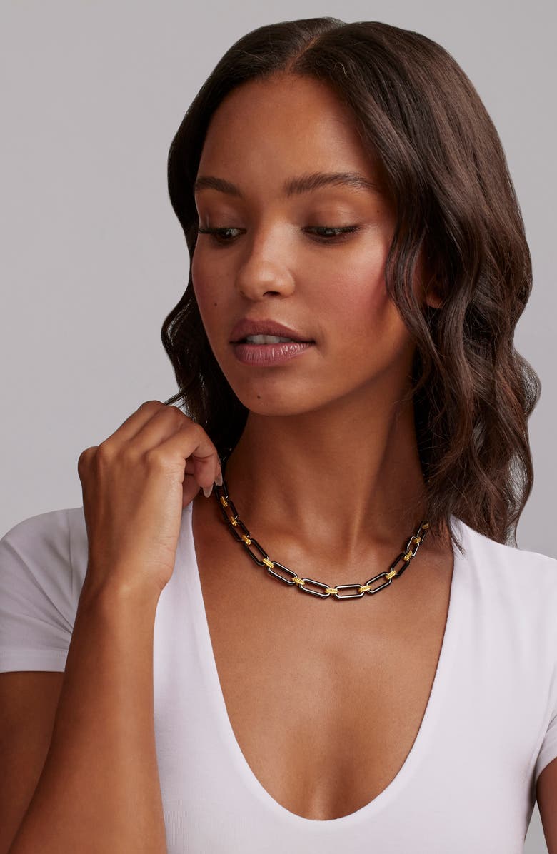 LAGOS Signature Black Caviar Chain Necklace, Alternate, color, Gold