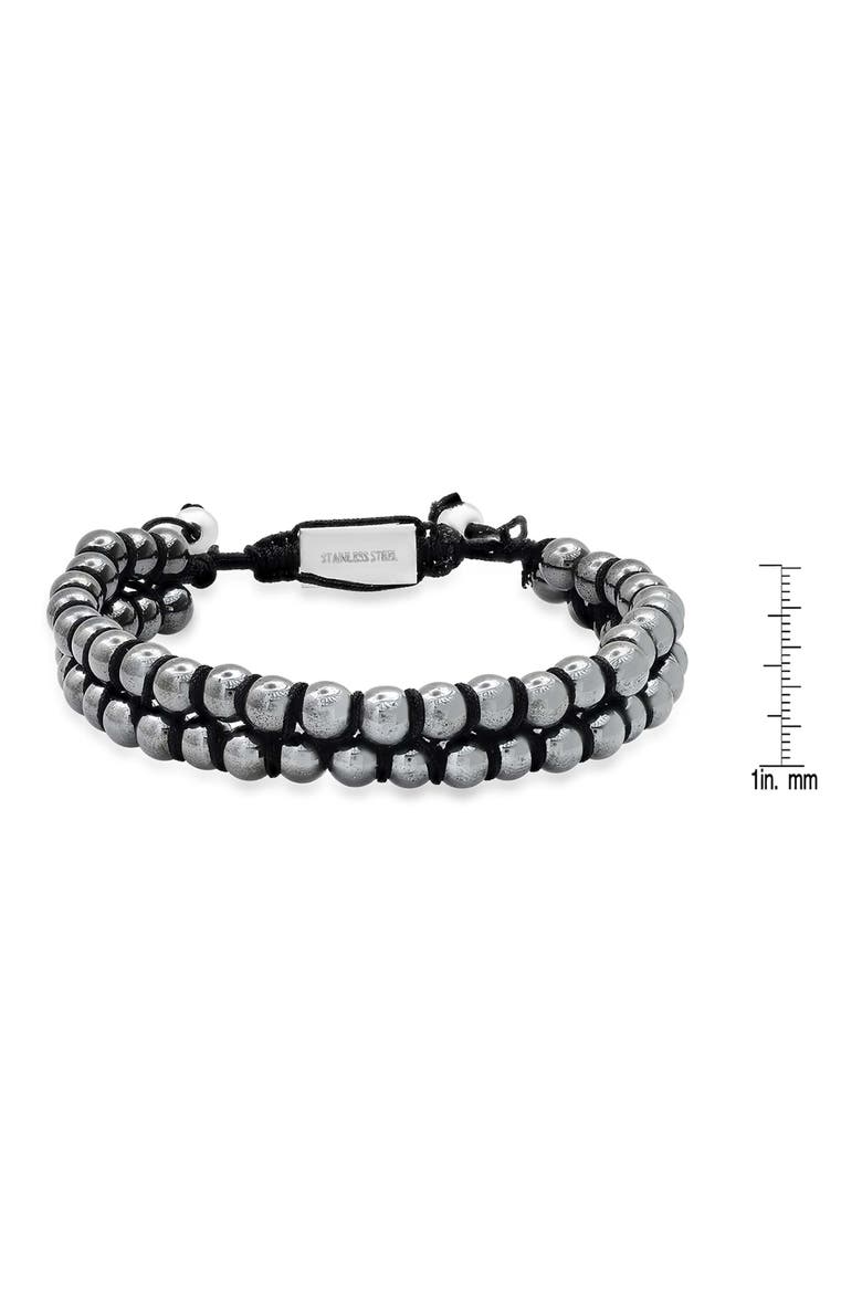 Men's Double Layered Hematite Bracelet, Alternate, color, GRAY