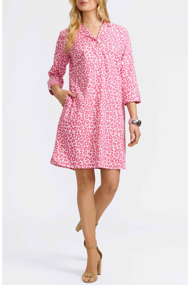 Sloane Leopard Spot Shirtdress, Main, color, PINK FLAMBE MULTI
