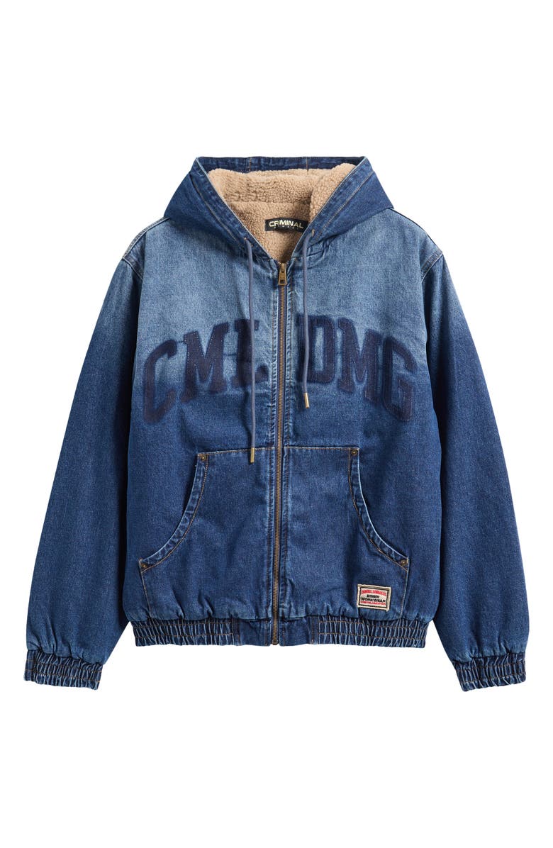 CRIMINAL DAMAGE Davies Hooded Denim Jacket, Alternate, color, Washed Blue