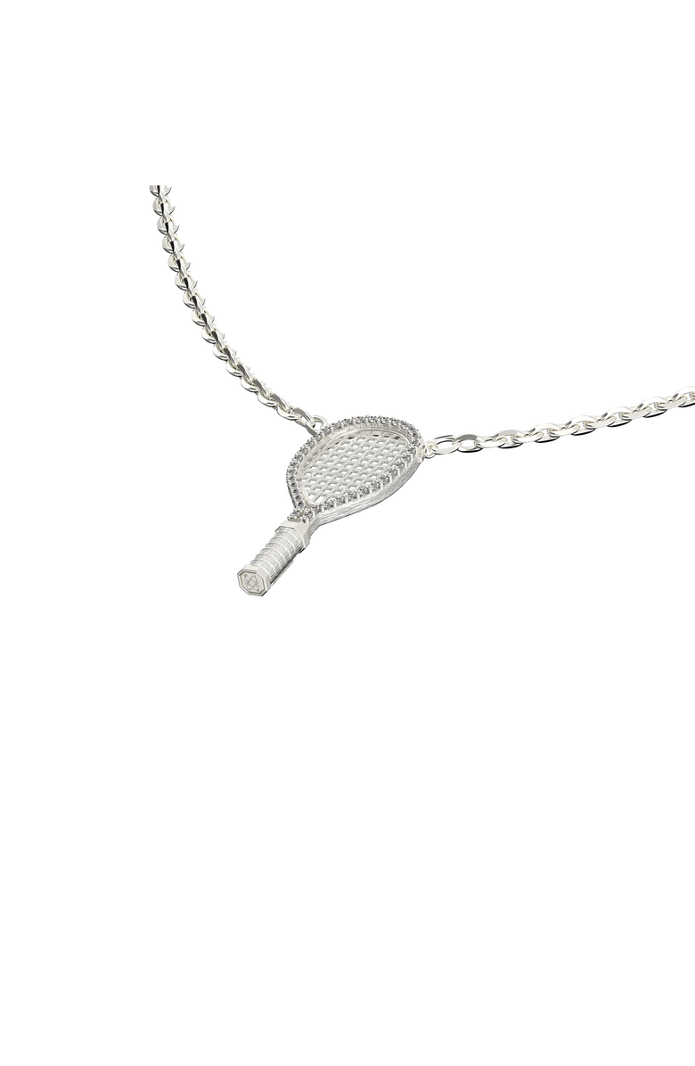 PASCAL The Tennis Necklace, White Diamond Halo, Alternate, color, Silver / White Diamond