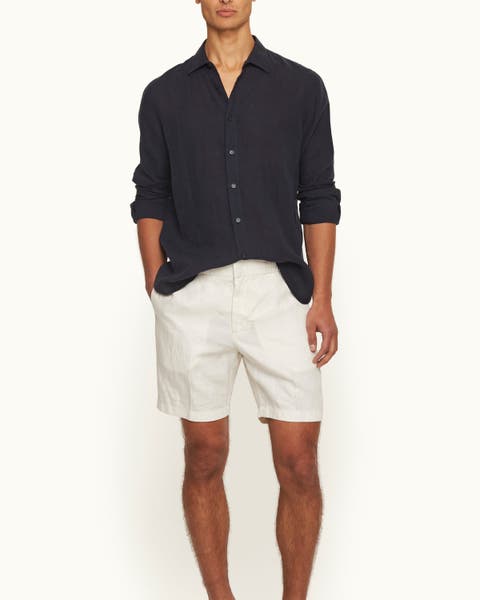 Justin Lino Relaxed Fit Classic Collar Italian Linen Shirt