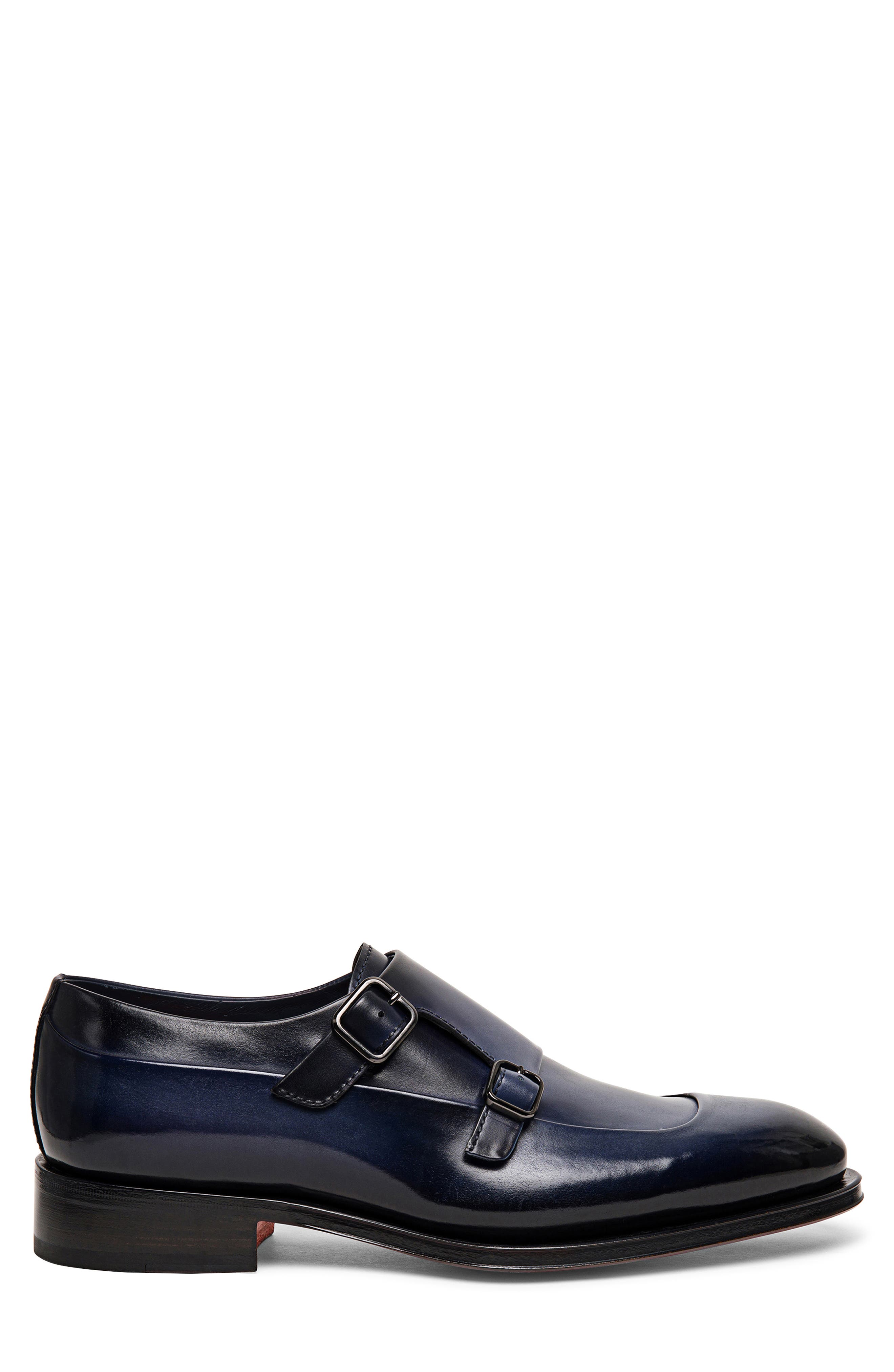 Eros Fulu Double Monk Strap Shoe, Alternate, color, BLUE-U59