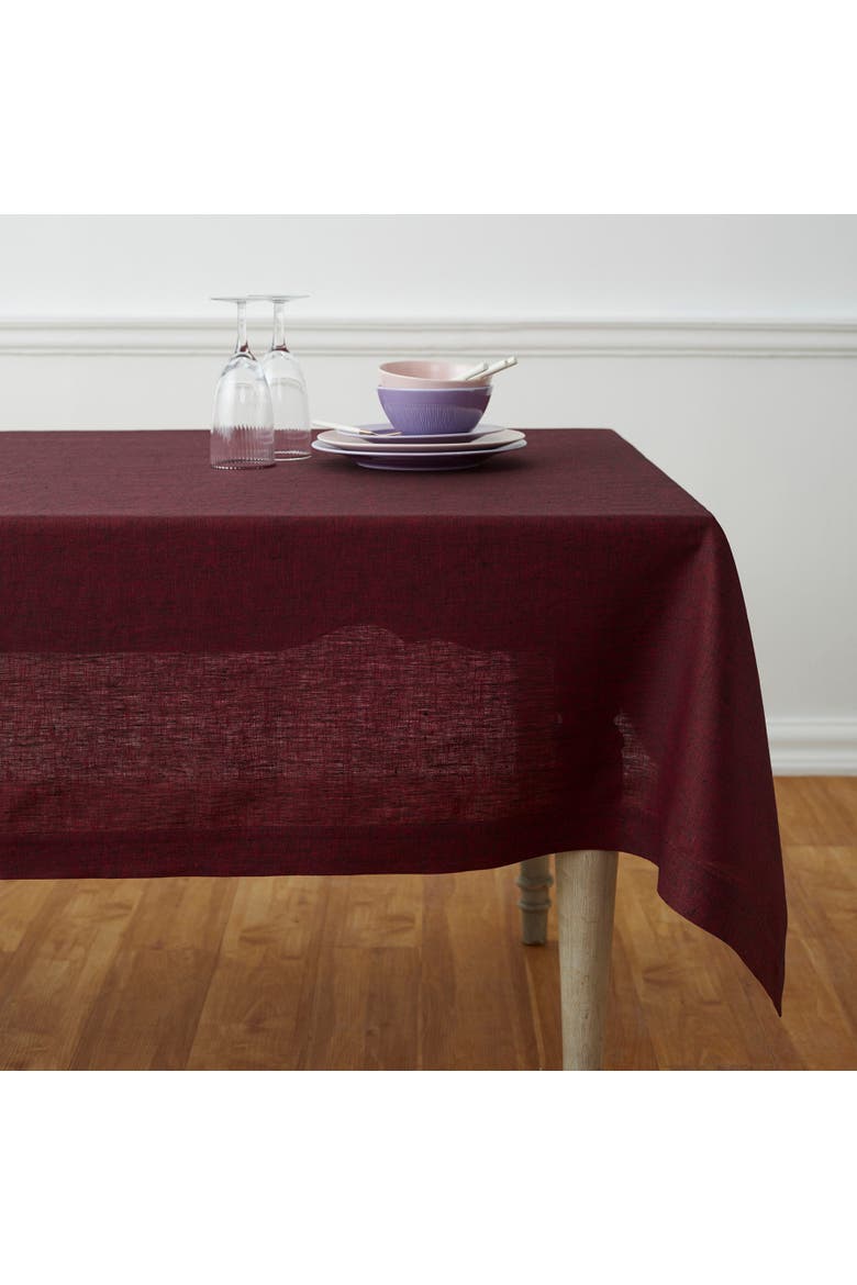 Linen Tablecloth - Athena, Main, color, Red Garnet
