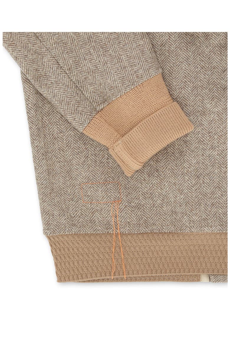 Herringbone Bomber Jacket, Alternate, color, Beige